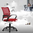 thumbnail image 2 of BestOffice Indoor Modern Mesh Lumbar Support Swivel Ergonomic Desk Chair, Red, 2 of 7