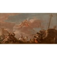 thumbnail image 2 of Giovanni Antonio Pellegrini 24x15 Gold Ornate Framed and Double Matted Museum Art Print Titled - The Unloading on the Banks of Goods from Louisiana (1720), 2 of 4