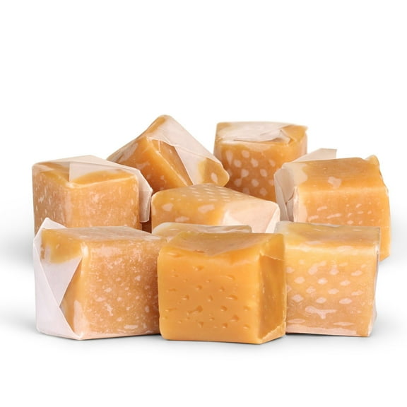 Vanilla Caramel Squares Taffy Candy by Its Delish, 12 Oz bag Handcrafted Soft Caramel Candy Chews Individually Wrapped Delicious Chewy Snack Treat for Home or Office Parties Kosher Dairy
