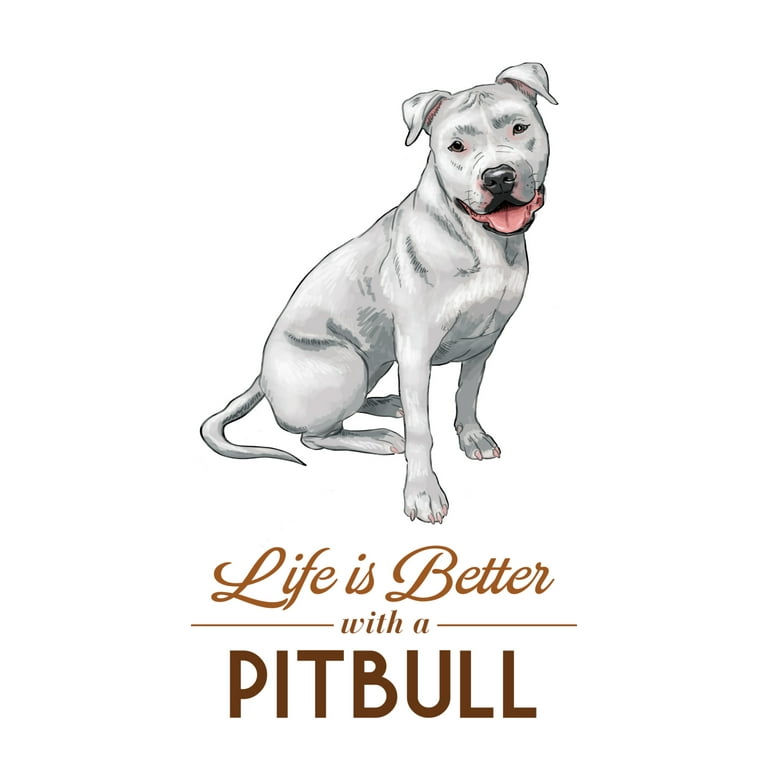 Pitbull, White, Life is Better, White Background (1000 Piece Puzzle, Size  19x27, Challenging Jigsaw Puzzle for Adults and Family, Made in USA) 