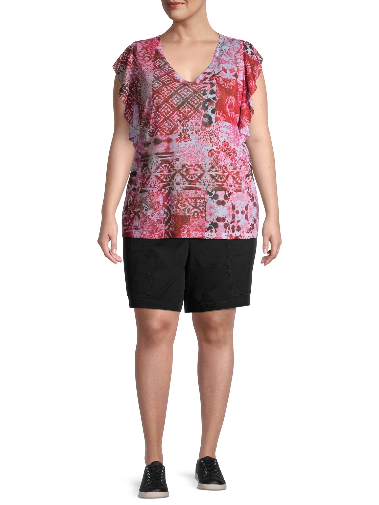 Terra & Sky Women's Plus Size Utility Shorts