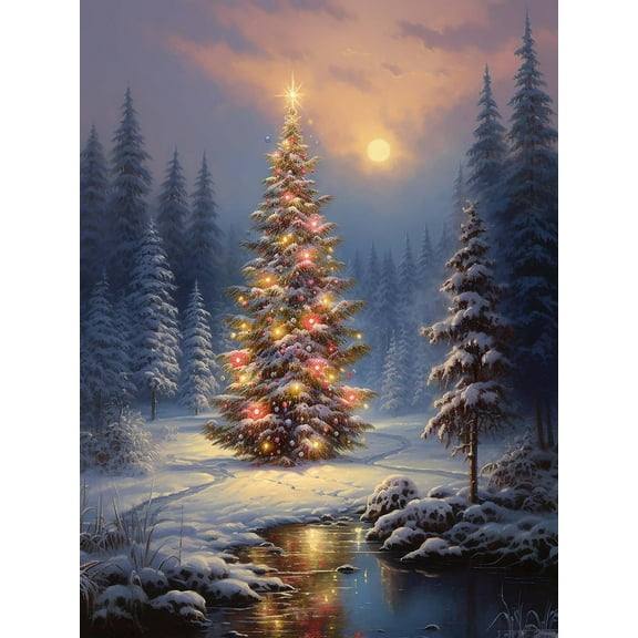 DIY 5D Diamond Painting Kit (For Adults) Diamond Painting "Christmas" - Full Diamond Crystal Rhinestone Embroidery Craft Kit, Can Be Used As Gift, Wall Decoration