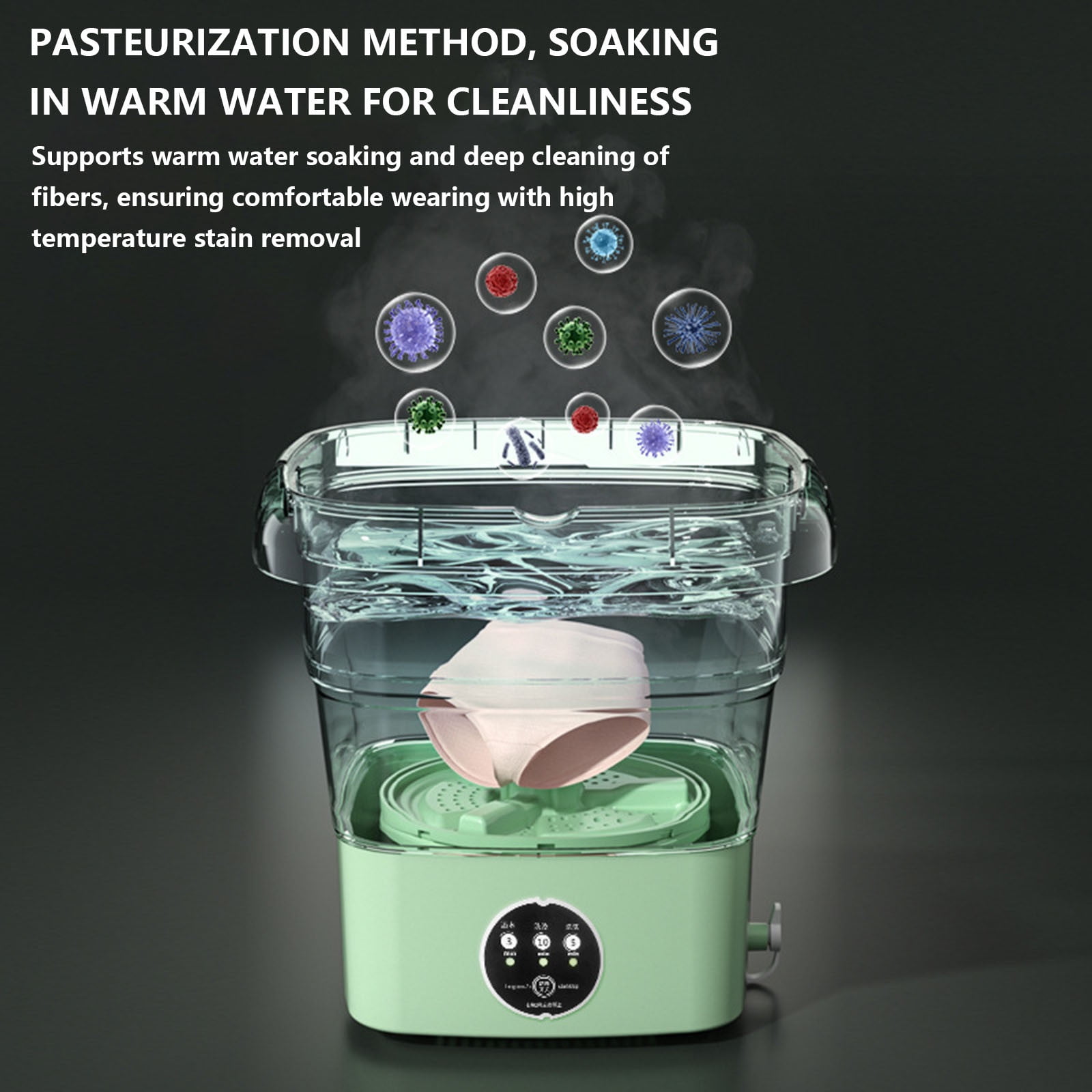 Portable washing machine, Mini Portable Washing Machine, Folding Mini Washer with 3 Modes Deep Cleaning of Underwear, Foldable Washing Machine for Apartments, Camping, Travel