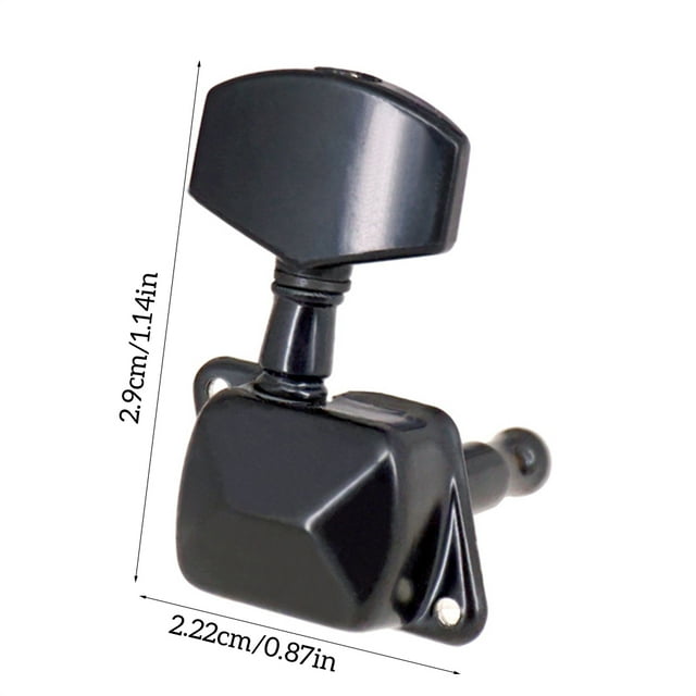6 Pieces Tuning Pegs Black Adjusting Handle Machine Heads String Roller Instrument Accessory Guitars Parts for Replacing Type 2