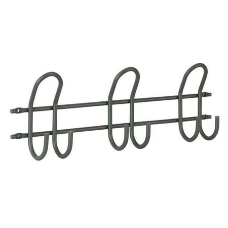 Hyper Tough Wall Mounted Heavy Duty Multi Hook Organizer, Gray, 17 inch
