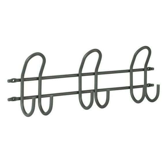 Hyper Tough Wall Mounted Heavy Duty Multi Hook Organizer, Gray, 17 inch