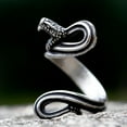 thumbnail image 3 of ZMY Home Stainless Steel Snake Ring with Open Mouth and Coiled Body Punk Style Jewelry (10), 3 of 6