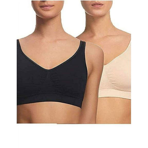 Wire Free Bra Breathable Seamless with Removable Pads Gloria Vanderbilt 2 Pack