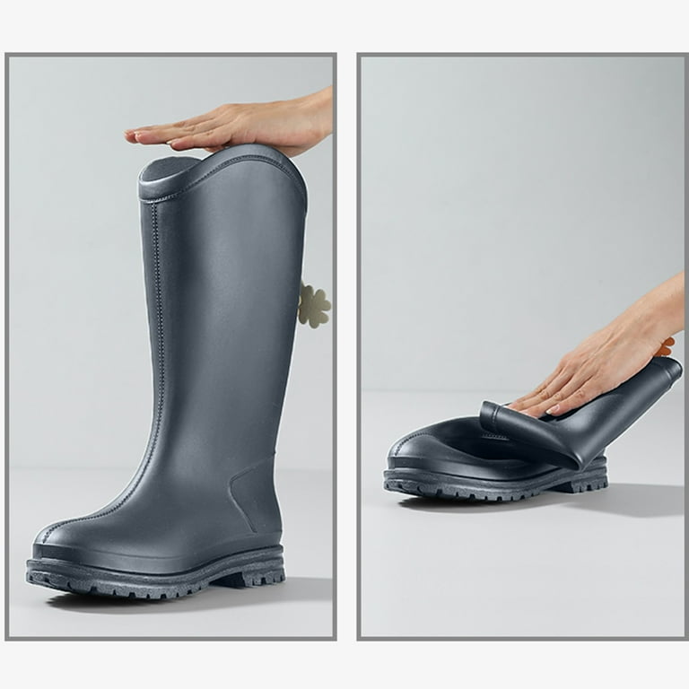 Oyedens Winter Knee High Rain Boots for Women Lining Thermal