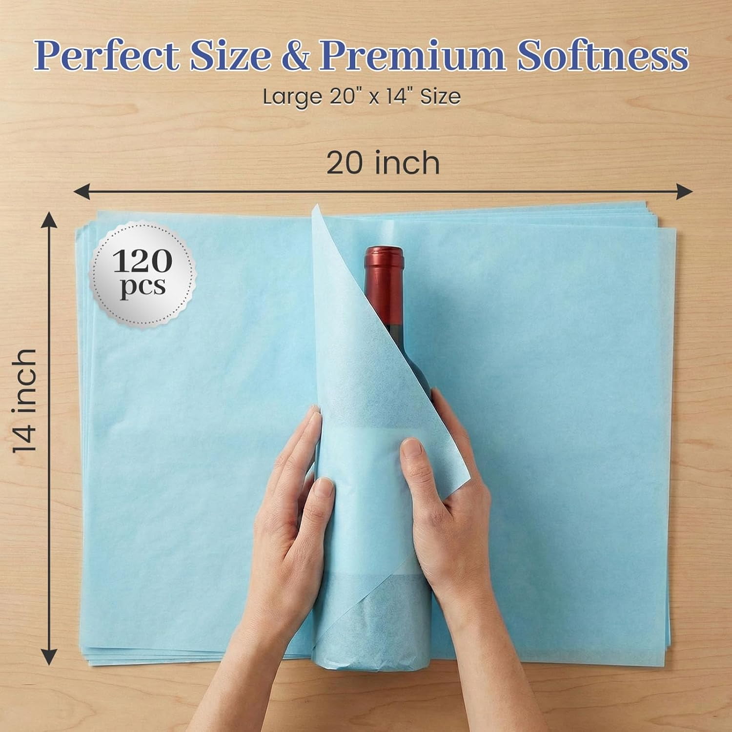 120 Sheets Tissue Paper, 20x14 Inch Gift Wrapping Paper Bulk for DIY Crafts Gift Box Wrapping 20 Colors