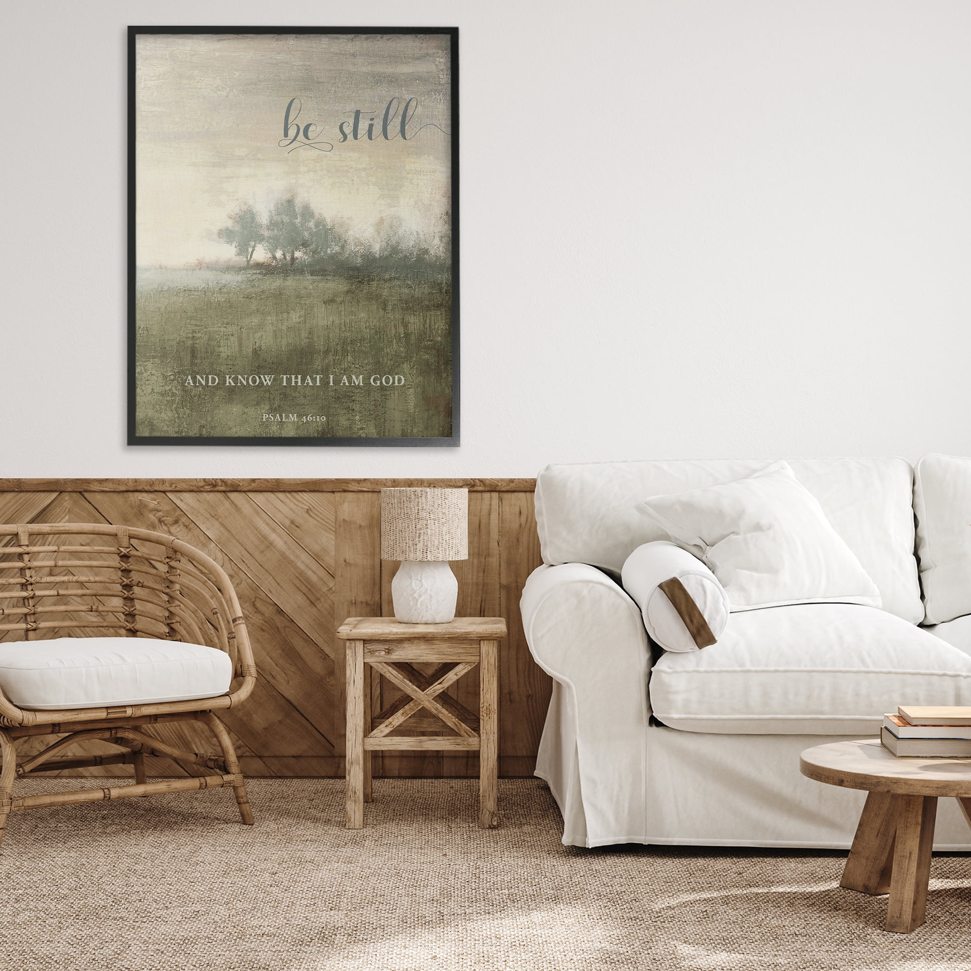 Stupell Industries Be Still Psalm 46:10 Black Framed Giclee Art, design by Michael Marcon