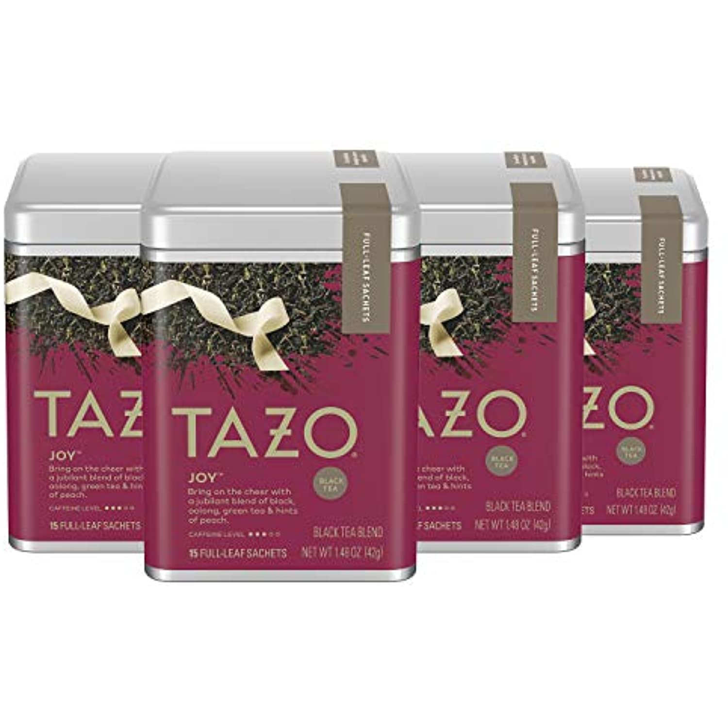 Tazo Black Tea Sachets For A Seasonal Blend Joy Limited Edition, 15 Count (Pack Of 4), 60 Count