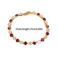thumbnail image 5 of Gold Plated Cubic Zirconia Square Cut Tennis Chain Bracelet Unisex Handchain, 5 of 20