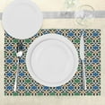thumbnail image 3 of Ambesonne Moroccan Place Mats Set of 4, Hexagon Stars Pattern, Standard Size, Green Blue Black, 3 of 6