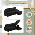 thumbnail image 6 of DEALTOPS Microfiber Sofa Bed with Storage, Black, 6 of 7