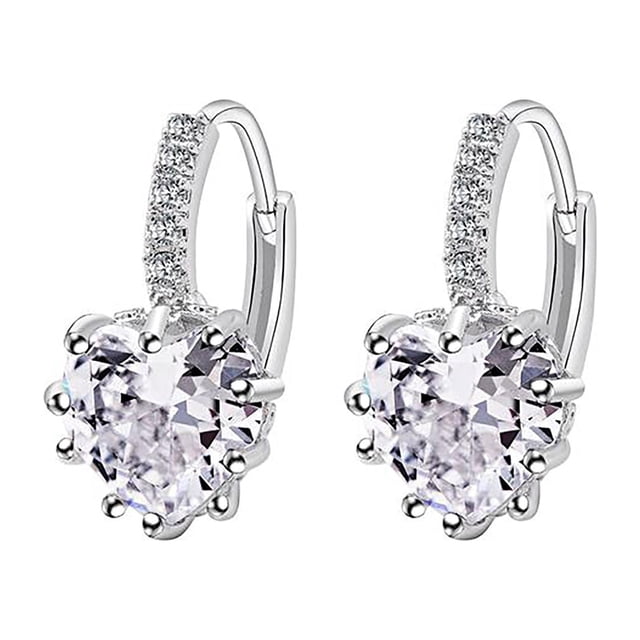 Fiudx Pendientes de Moda, Impresionante Diseño de Corazón de Melocotón con Circonitas, Joyas Multicolores Llamativas, Perfectos para Cualquier Ocasión, Accesorio Elegante para Mujer, Idea de Regalo Ú