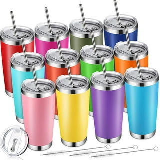 Pixiss Double Wall Tumbler Cups Bulk (25 pack) - 20 oz Stainless Steel Hot  and Cold Tumblers - Reusable Cups With Lids for Stainless Steel Tumbler