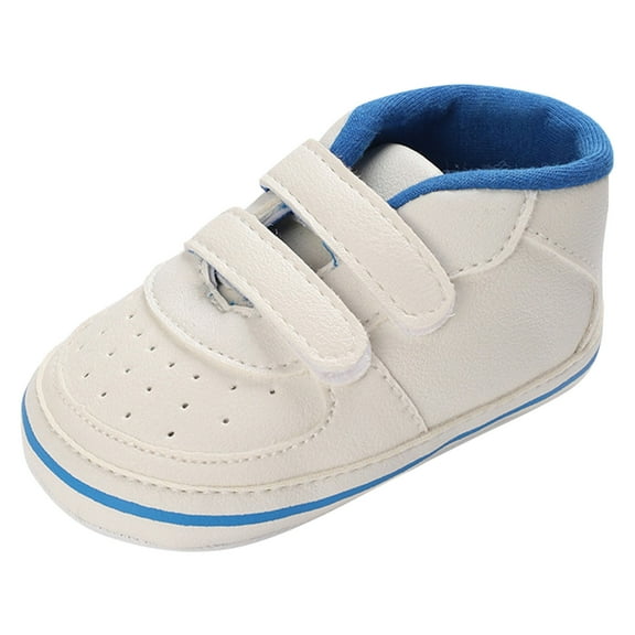 Siilsaa Toddler Shoes High Top Sneakers Soft Soles Anti Skid Ankle Shoes Toddler Prewalker First Walking Crib Shoes Blue,5
