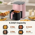 thumbnail image 2 of Air Fryer, 6-Quart Smart Air Fryer, 12-in-1 Functions - Air Fry, Roast, Reheat, Dehydrate, Bake, Steam, and More, 400Â°F Max Temperature, Pink, 2 of 6