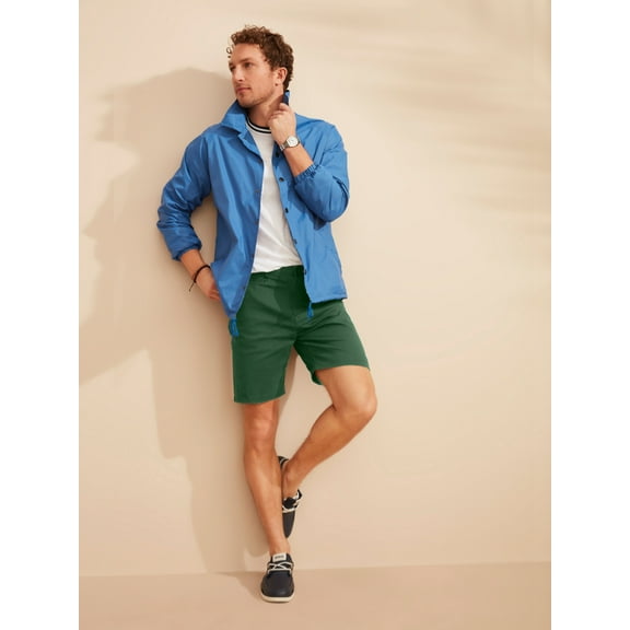 Men's 5-Pocket Flat-Front Stretch Twill Chino Shorts (Size 30-42)