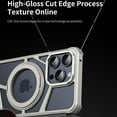 thumbnail image 6 of Dteck Slim for iPhone 15 Pro Max Case, Compatible with MagSafe, 360° Rotatable Kickstand Bezel Less Metal Slim Hard Ultra Thin for iPhone 15 Pro Max Case with Ring Holder Magntic Stand for Men,Silver, 6 of 7
