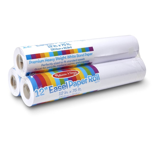 Rollos de papel Easel Melissa & Doug, paquete de 3 unidades, 30 cm x 23 m