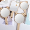 thumbnail image 1 of YAOMOBB Small Mirror Creative Makeup Mirror Compact Wooden Handle Design, 1 of 5