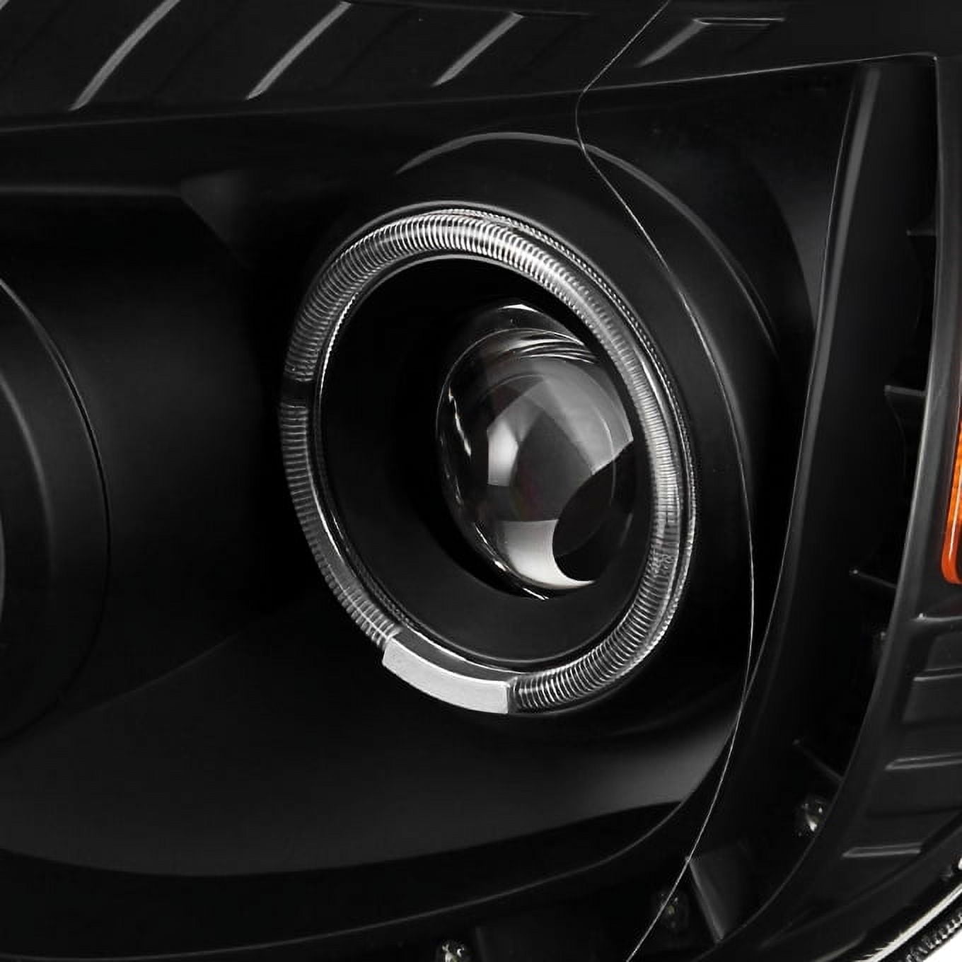 AKKON - For 2005-2011 Toyota Tacoma Black Bezel Dual Ring DRL Daylight LED Projector Headlights Pair Left+Right