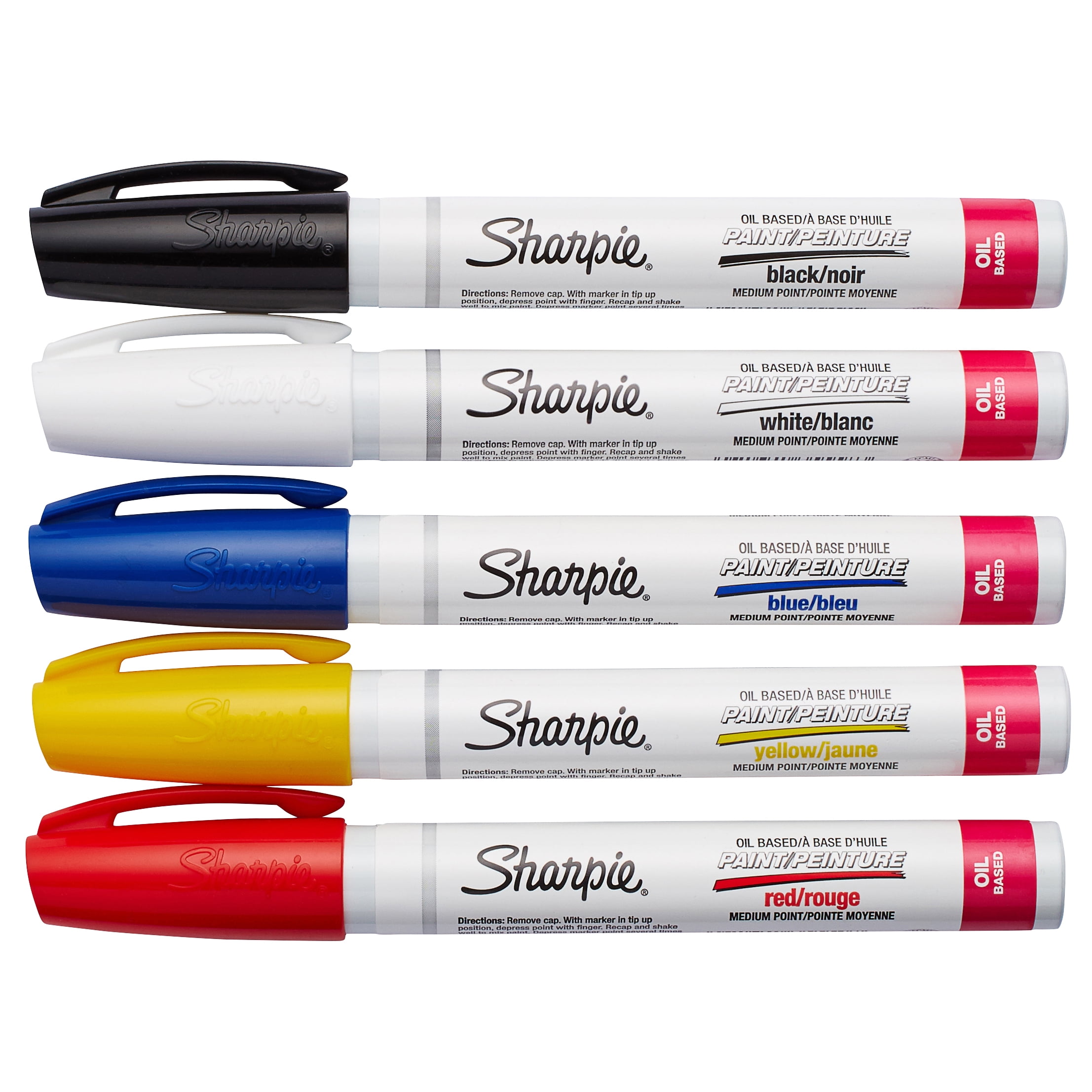 Sharpie Oil-based Paint Markers, Medium Point, Assorted Colors, 5 Count 