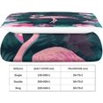 thumbnail image 4 of Housse de Couette et Taies d'Oreiller Flamants Roses Animal et Impression Douce en Microfibre Polyester, 4 of 5