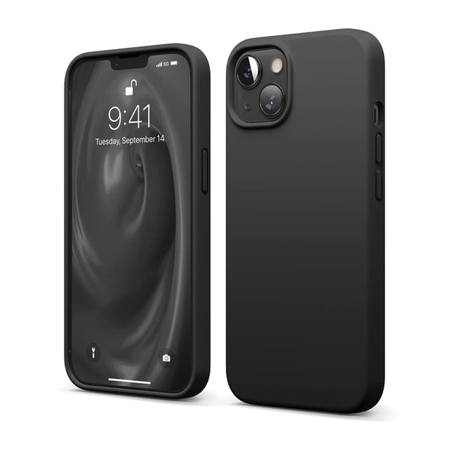 Funda Elago Liquid Silicone compatible con iPhone 13 de 6.1 pulgadas, color negro