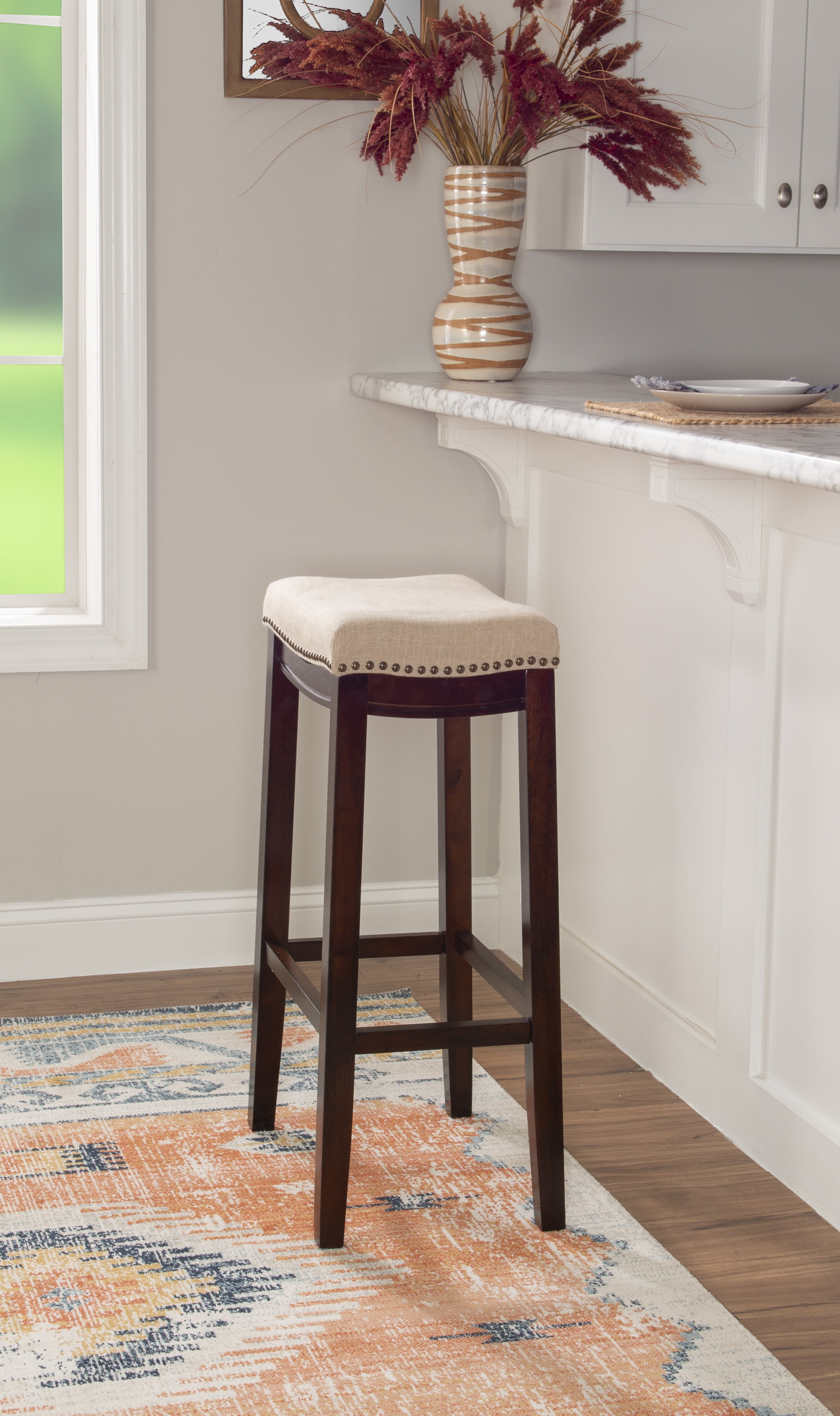 Linon Claridge Backless Wood Counter Stool, 26