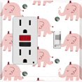 thumbnail image 1 of Metal Light Switch Plate Cover Cute Baby Elephant Pink ZOO006, 1 of 13