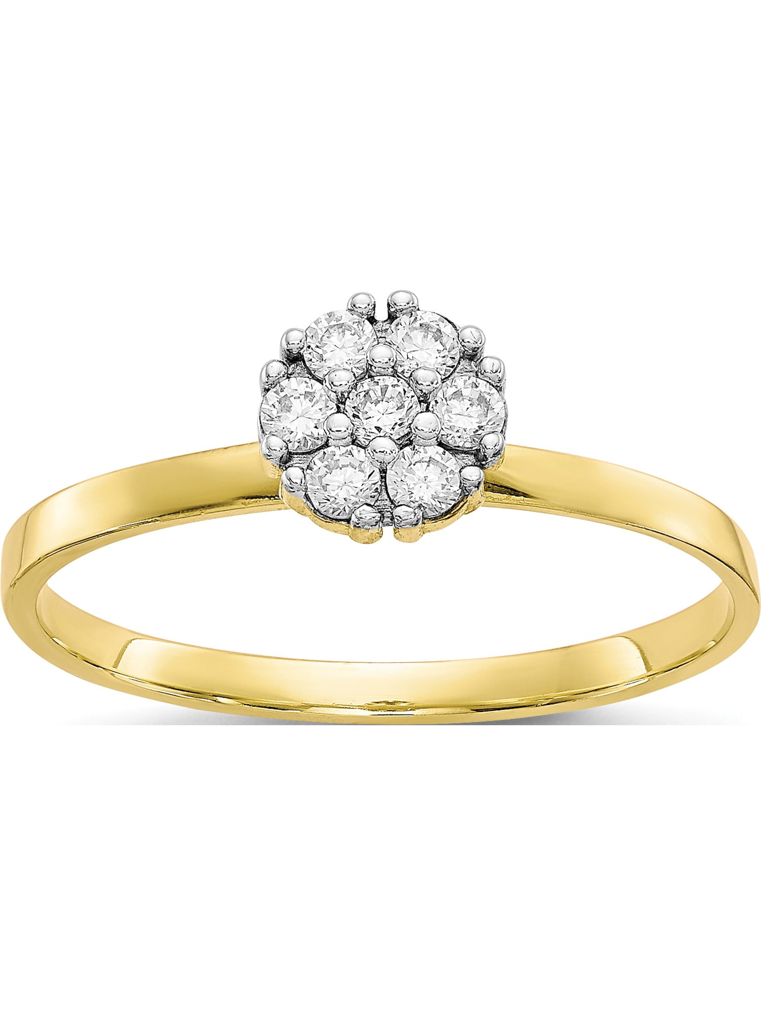 Jewelry by Sweet Pea 10k Yellow Gold CZ Cluster Promise