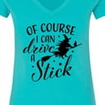 thumbnail image 4 of Inktastic Of Course I Can Drive a Stick with Witch Women's V-Neck T-Shirt, 4 of 5