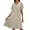 Beige, variant on Women's Front Zipper Housecoat, Short Sleeve Pleated Duster Robe, Loose Fit Casual Nightgown Loungewear with Pockets