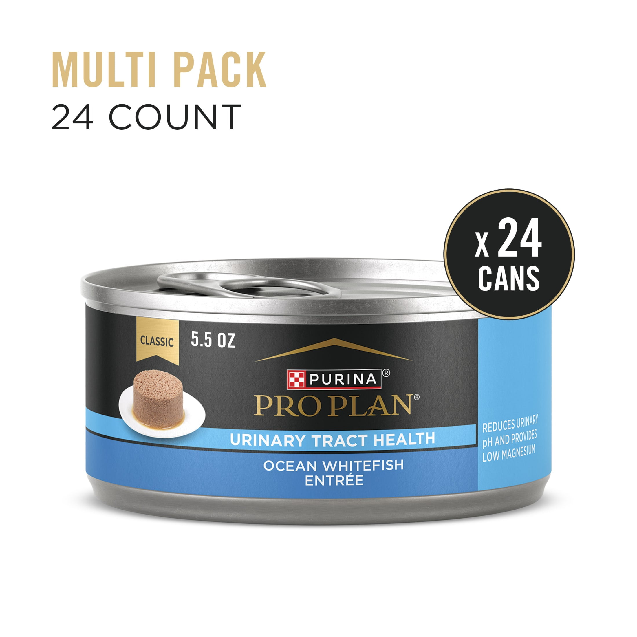 Purina Pro Plan Urinary Tract Health, Ocean Whitefish, Wet Cat Food, 5.5 oz Cans, 24 Pack
