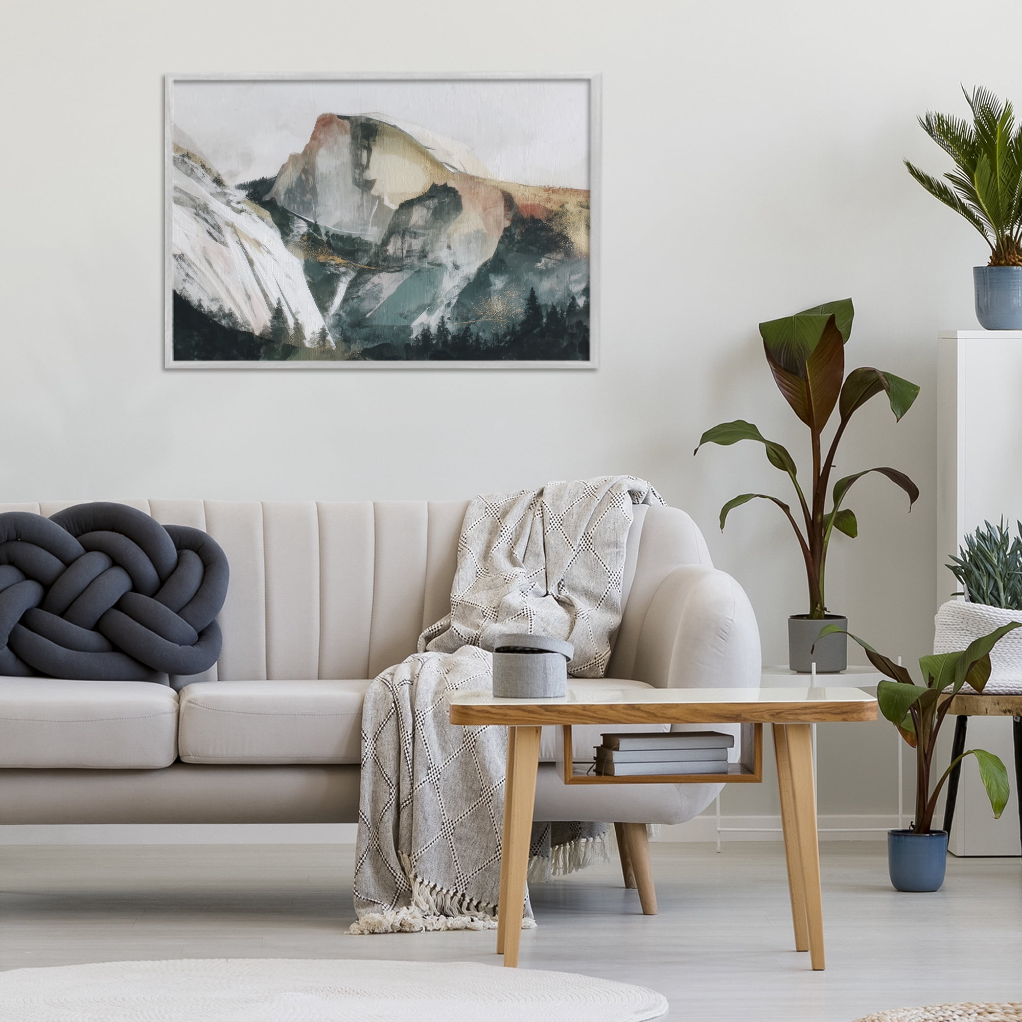Stupell Industries Abstract Sierra Nevada Mountain Gray Framed Giclee Art, design by Chromatic Storm Studio