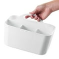 thumbnail image 6 of mDesign Plastic Shower Caddy Storage Organizer Basket, Handle, 2 Pack, White, 6 of 9