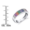 thumbnail image 4 of Metal Masters Womens Sterling Silver 925 Ring Band Rainbow Micro Pave-Set Cz, 4 of 6