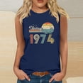 thumbnail image 2 of 50th Birthday Gifts Tank Tops for Women Vintage 1974 Party T-Shirts Sleeveless Crewneck Cute Graphic Tees, 2 of 5