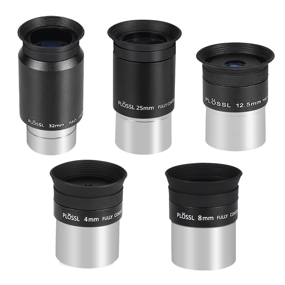 Celticbird Kit De Ocular De Telescopio De 1,25 Pulgadas Con 5 Oculares Plossl De 4 Mm/8 Mm/12,5 Mm/25 Mm/32 Mm Lente Óptica Totalmente Multicapa Construcción De Metal Apto Para Telescopio Astronómico