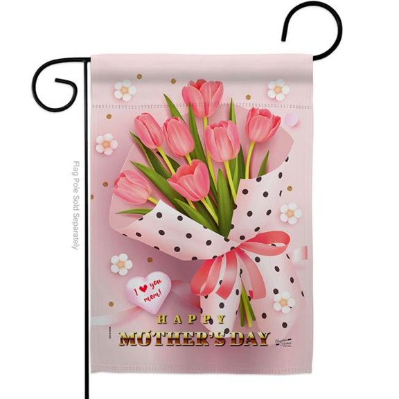 Angeleno Heritage G130355-BO 13 x 18.5 in. Mommy Day Bouquet Family Mother Vertical Garden Flag with Double-Sided House Decoration Banner Yard Gift