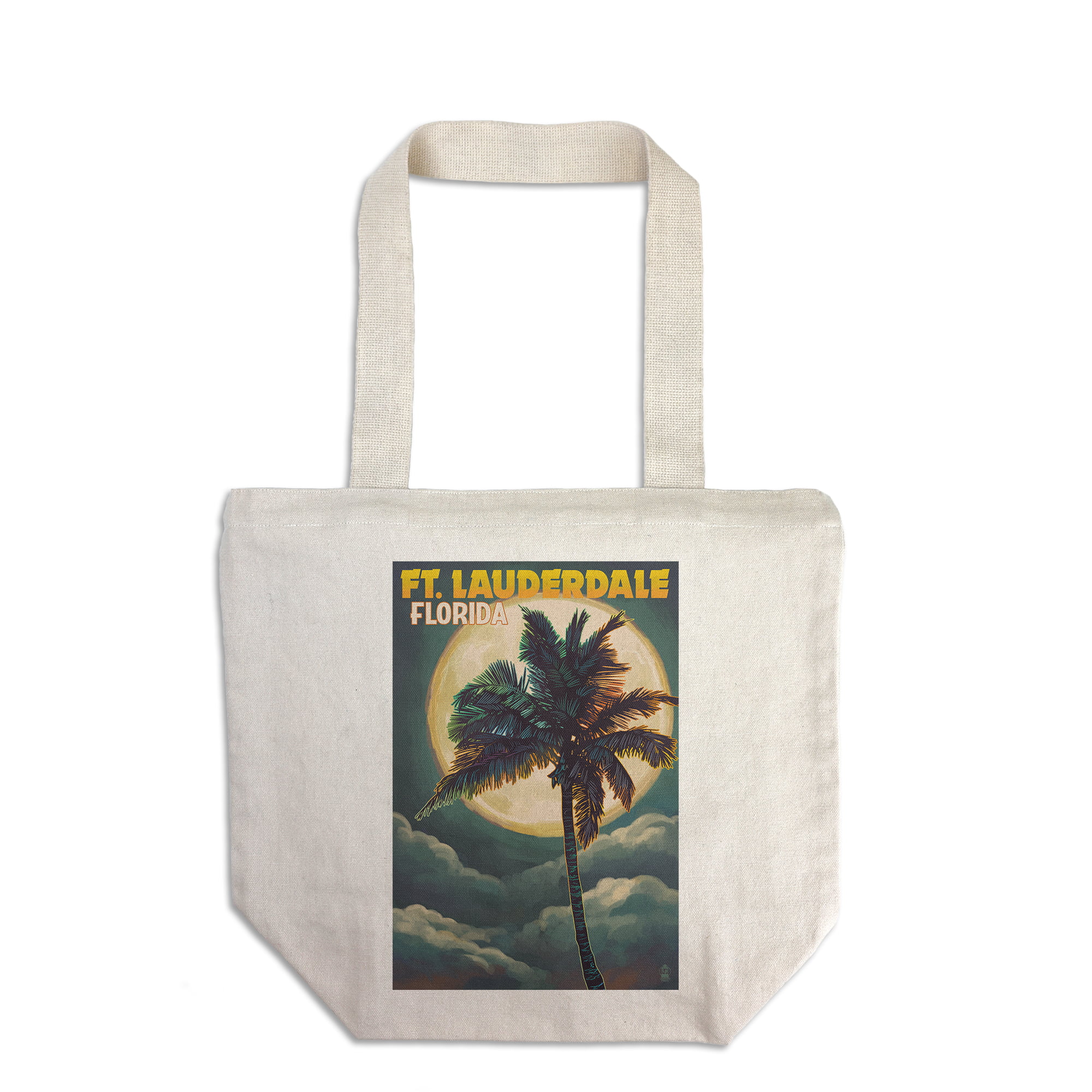 Ft. Lauderdale, Florida, Palms and Moon (100% Cotton Canvas Reusable Tote  Bag) - Walmart.com