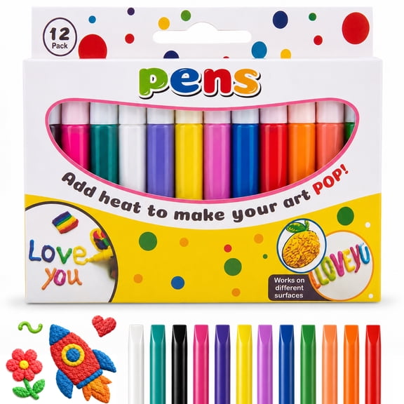3D PopcornsPens, Magic Puffy Bubble Pens for DIY Cards