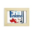thumbnail image 1 of Finlandia símbolo nacional el patron de referencia Escritorio de madera Arte Pintura 5x7 pulgadas marco de foto foto, 1 of 4