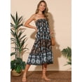 thumbnail image 4 of DARING DIVA Women's Bohemian High Waist A Line Maxi Skirts S Black, 4 of 8