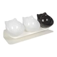 thumbnail image 1 of Cuencos elevados para gatos, cuenco de alimentación para mascotas, lavable, plato para gatitos, comida para gatos con menos vómitos y cuenco de agua 2 negro, 1 of 8