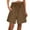 Brown, variant on USSUMA Bermuda Shorts for Women Solid Color Elastic Band Summer Loose Butterfly Tie Lounge Elastic Mid Waist Delightful Shorts Straight Pants Linen Regular Fit Summer Shorts Brown Xxl