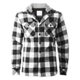 thumbnail image 2 of Ma Croix Mens Hooded Flannel Shirts Quilted Plaid Jacket, 2 of 9